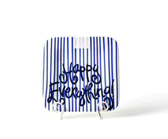 Mini Square Platter, Indigo Skinny Stripe