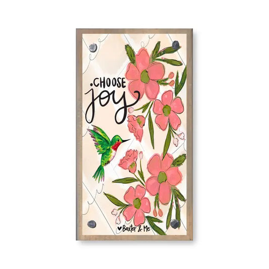 Choose Joy Hummingbird Driftwood Happy Block