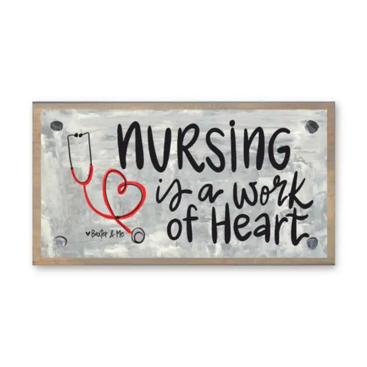 Nurse Work of Heart Driftwood Happy Block