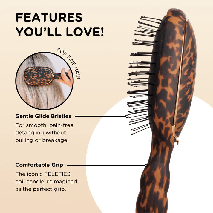 Detangler Hair Brush, Tortoise Fine