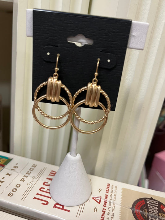 Double Hoop Gold Earrings