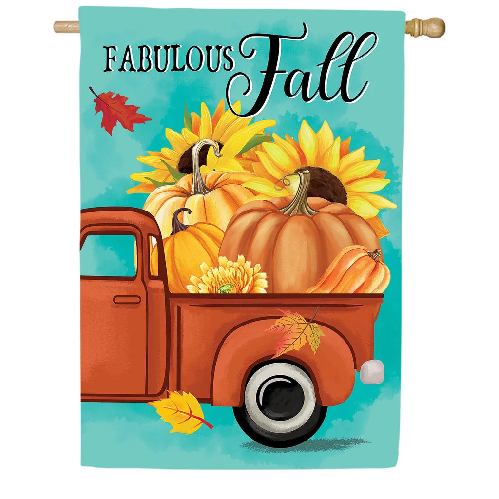 Pickup For Fall Suede Garden Flag