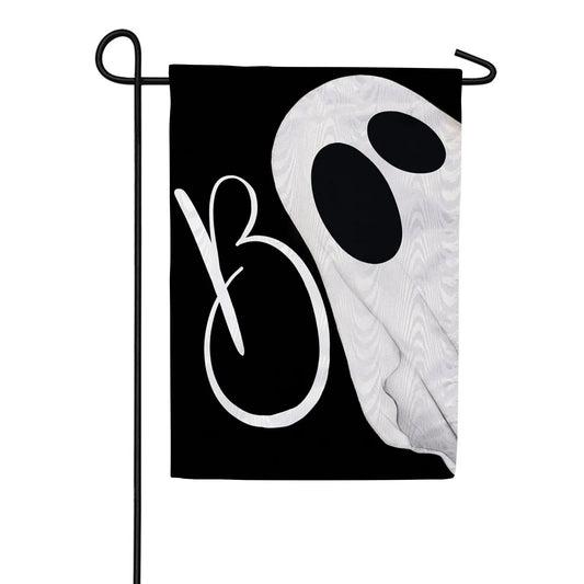 Boo Ghost Moire Garden Flag
