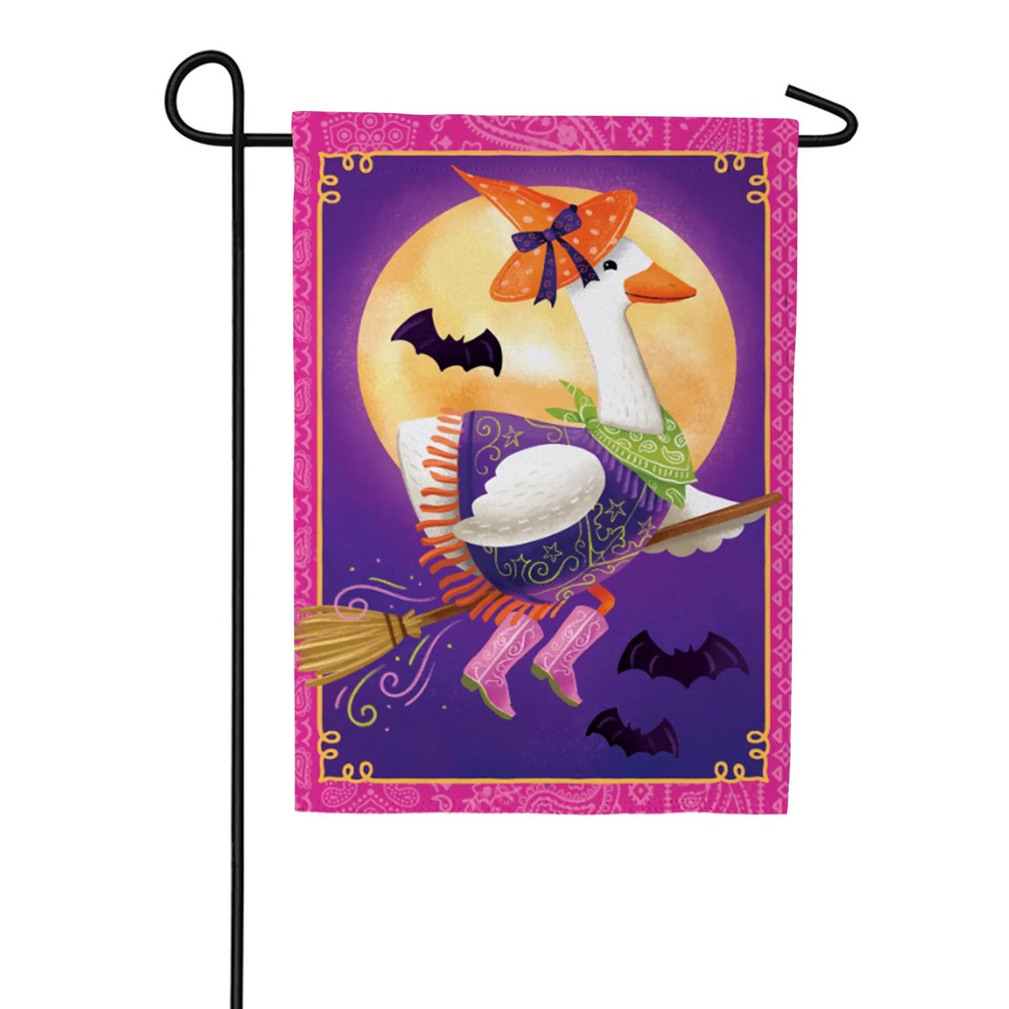 Witchy Goose Suede Garden Flag
