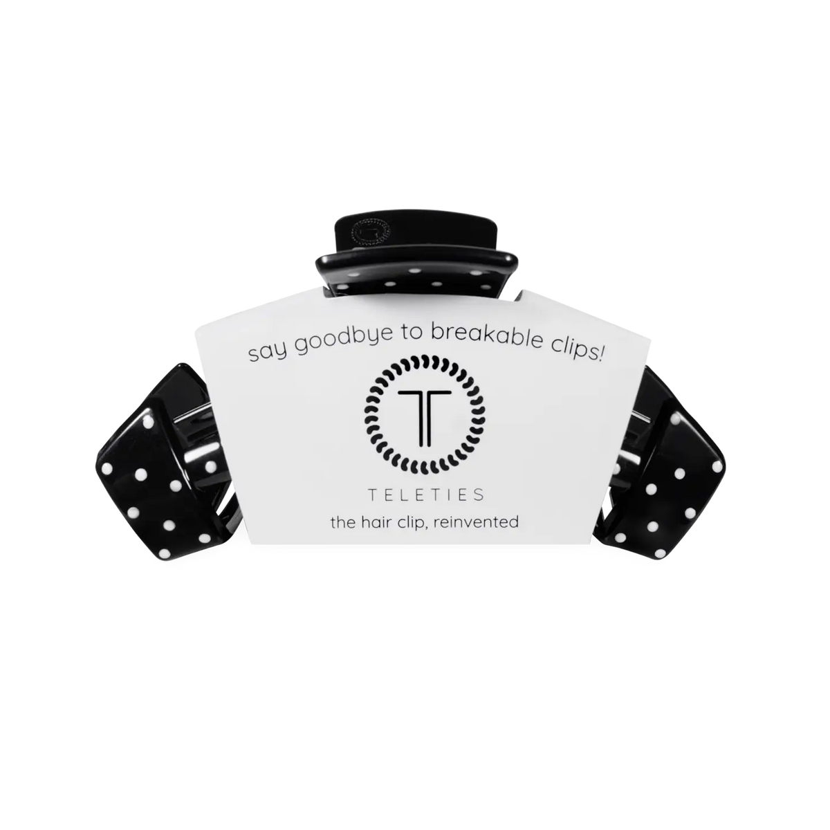 Black Polka Dot Party, Classic Claw Clip Medium
