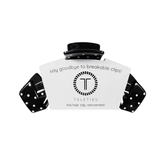 Black Polka Dot Party, Classic Claw Clip Medium