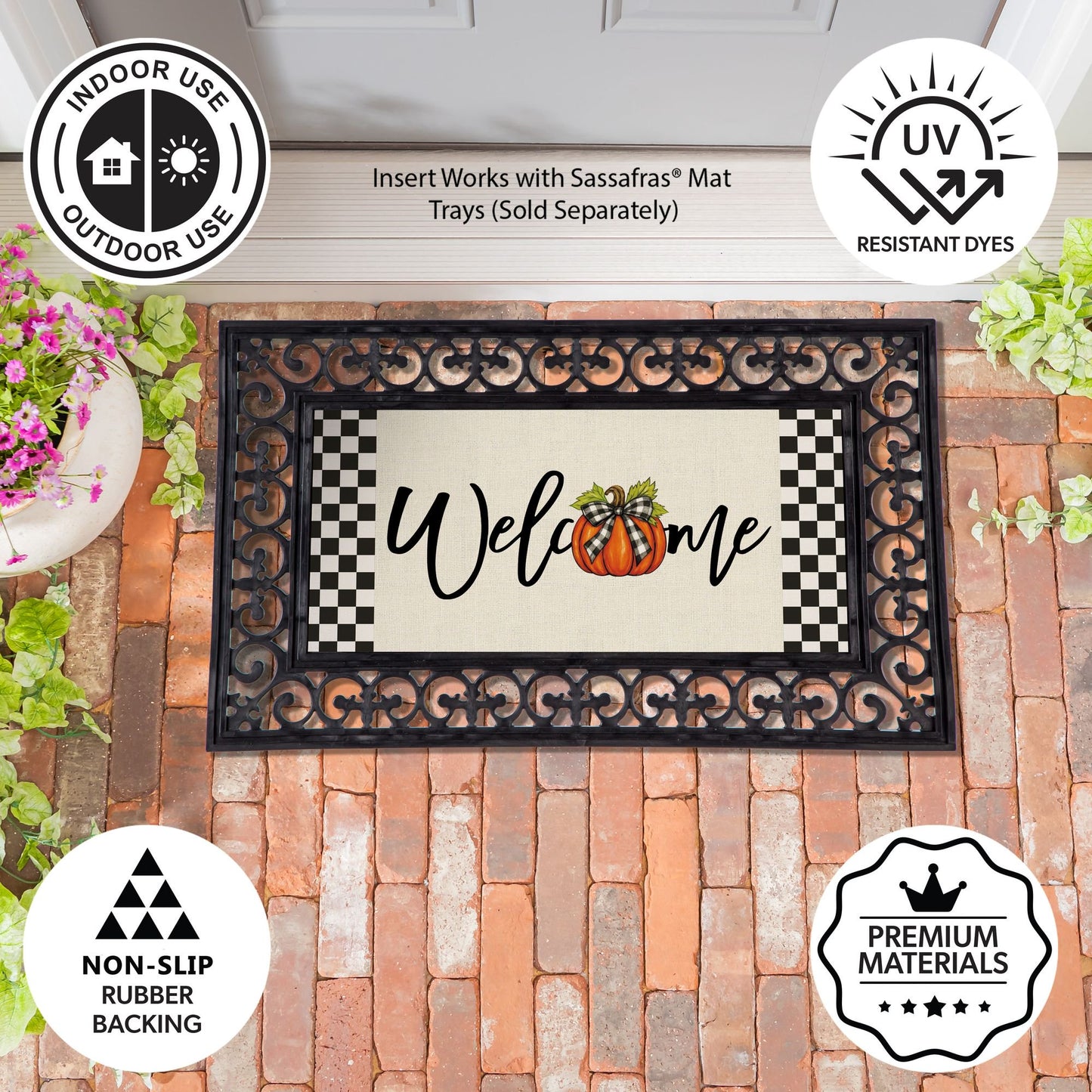 Checkered Bow Pumpkin Switch Mat