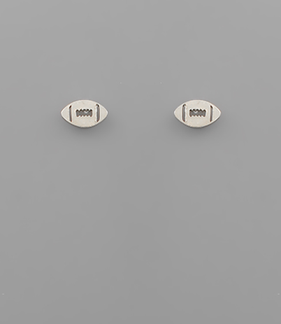 Silver Football Stud Earrings