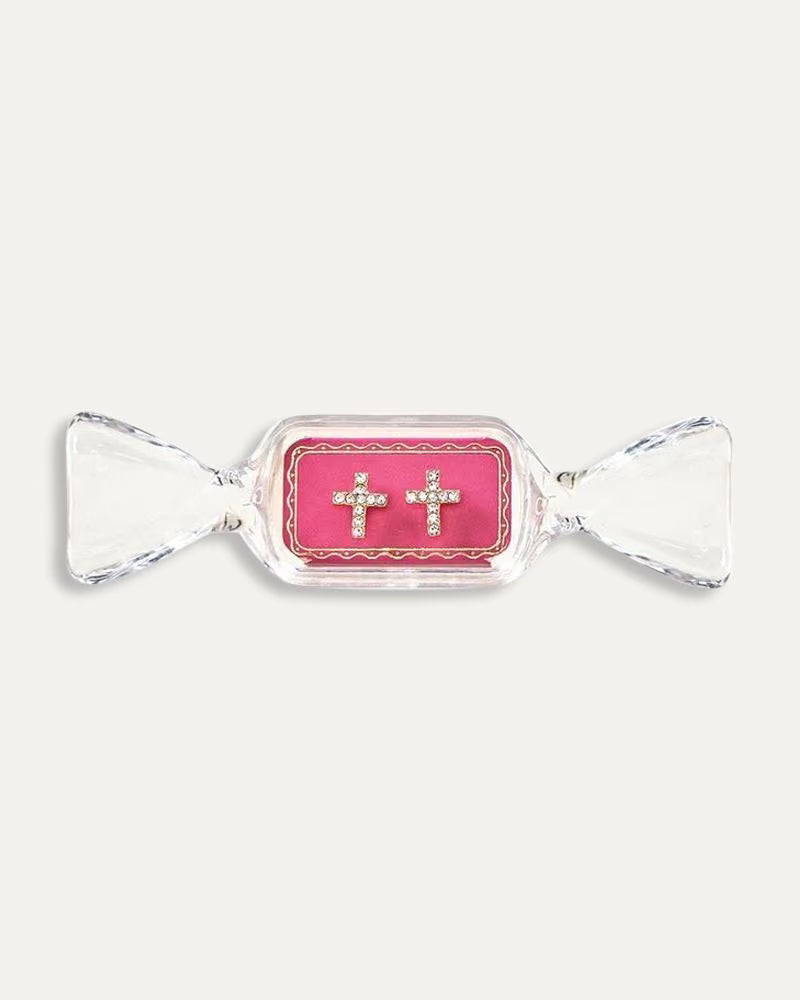 Candy Dish Earring, Hot Pink