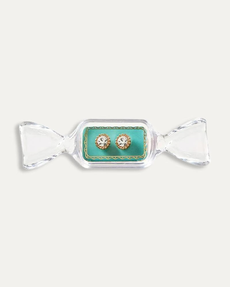 Candy Dish Earring, Aqua Blue