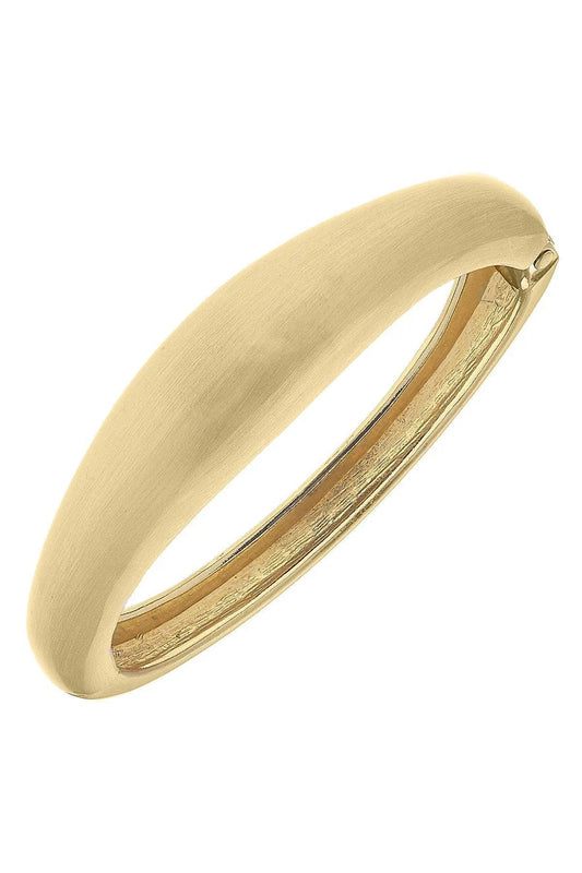 Josephine Statement Hinge Bangle in Satin Gold