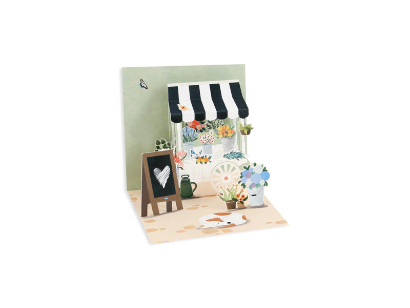 Mini Pop Up Card, Flower Cart