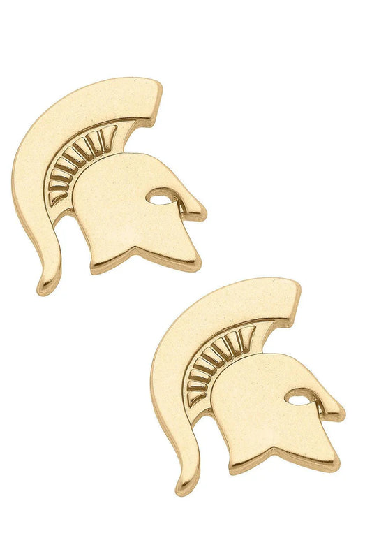 Michigan State Spartans 24K Gold Plated Stud Earrings