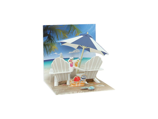 Mini Pop Up Card, Tropical Beach Chair