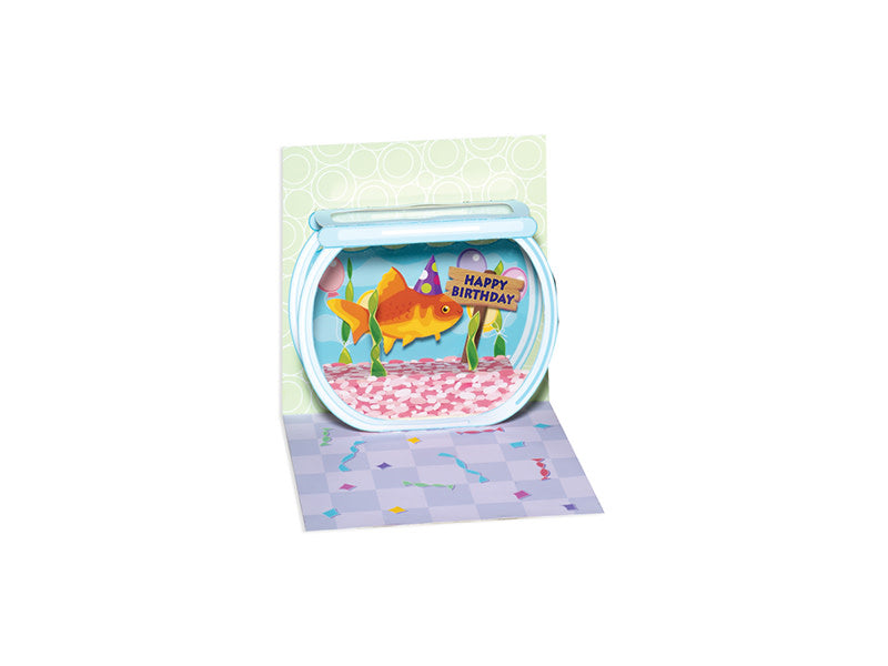 Mini Pop Up Card, Birthday Goldfish