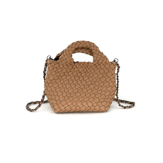 Braided Mini Tote Bag & Wristlet, Taupe