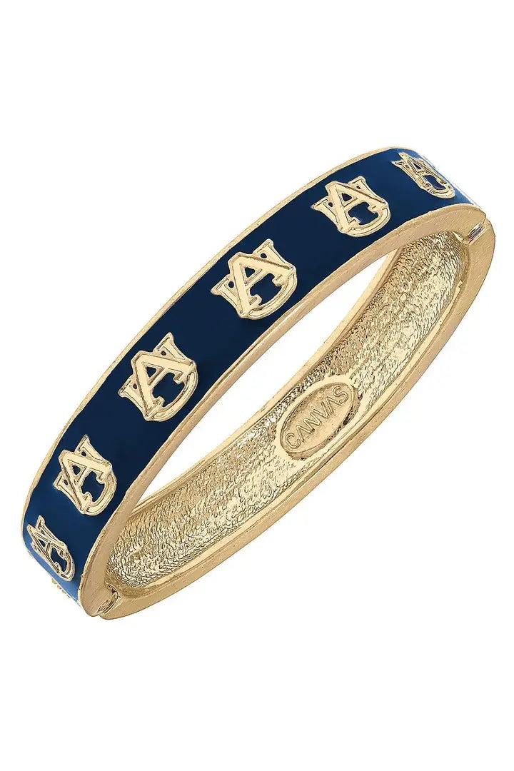 Auburn Tigers Enamel Logo Hinge Bangle in Navy