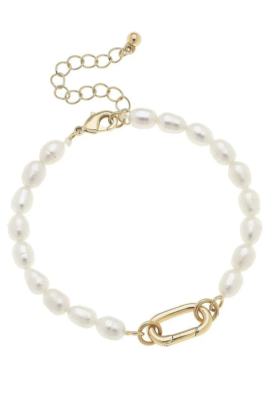 Piper Pearl Charm Bracelet Base in Ivory