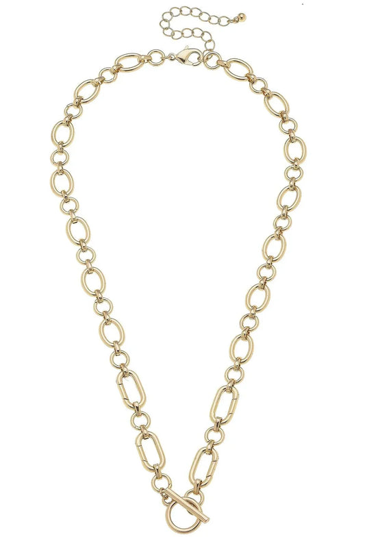 Sasha Toggle Charm Necklace Base in Shiny Gold