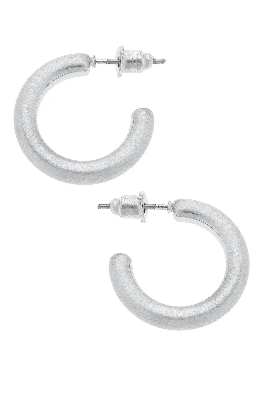 Célia Hoop Earrings in Satin Sliver