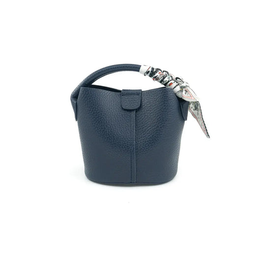 Scarf Bucket Purse, Navy