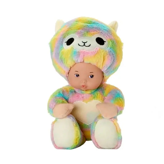 12" Peekaboos Baby Doll, Plush Llama - Light Skin Tone
