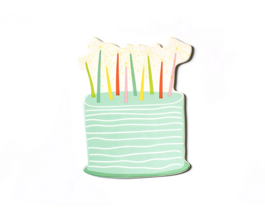 Sparkle Cake Big Attachment by happy everything in a mint green background with colorful sparkle candles on top