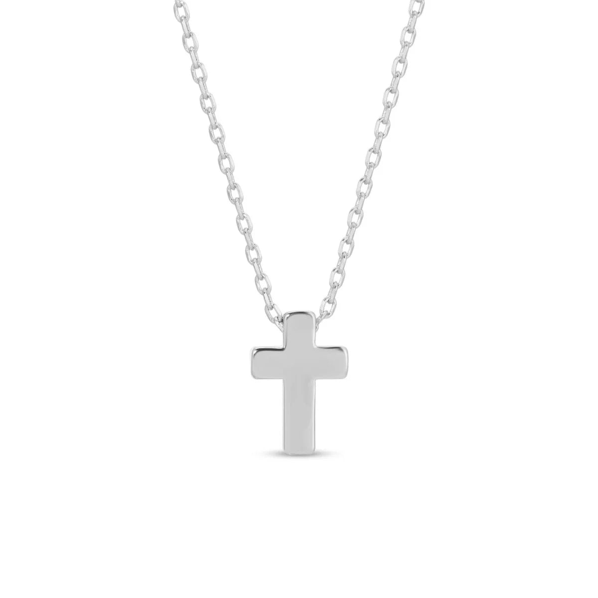Necklace - Small Simple Cross, Silver