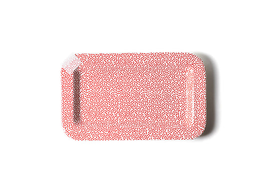 Mini Rectangle Entertaining Platter, Red Small Dot