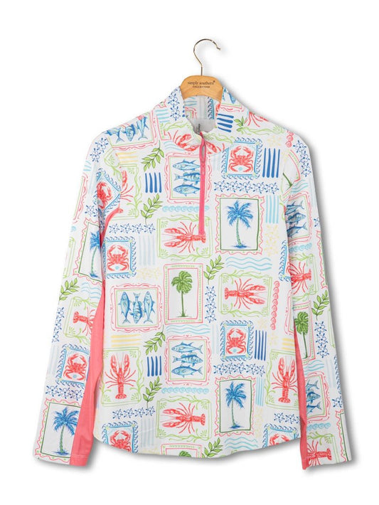 UPF Sea Patch Pullover Zip Top